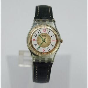 Swatch Watch Madeleine Ladies 1995 Leather Strap LG113